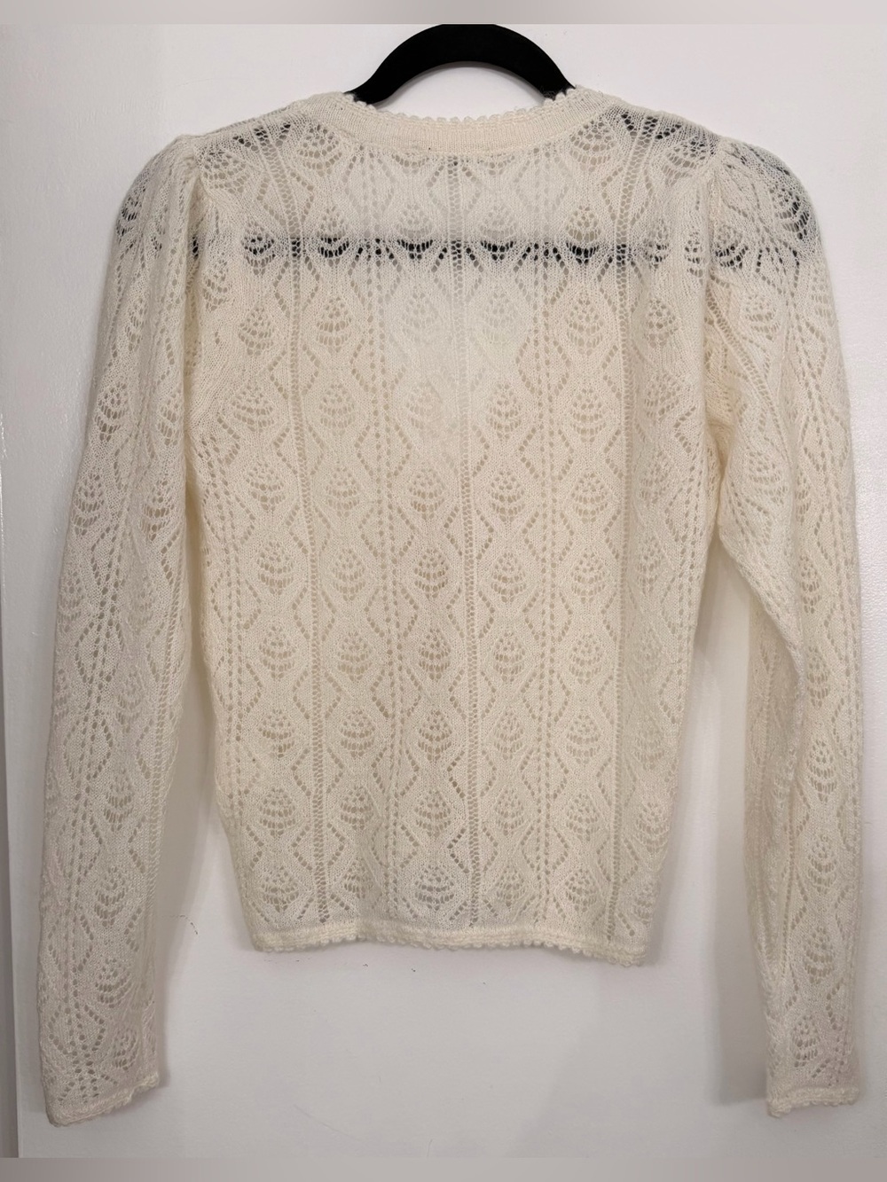 DOEN Chandel Alpaca Blend Cardigan Jasmine Flower Cream Size Medium - Picture 7 of 15